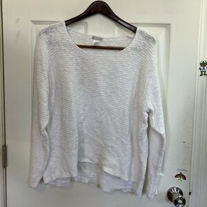 Women's White Crew Neck Sweater